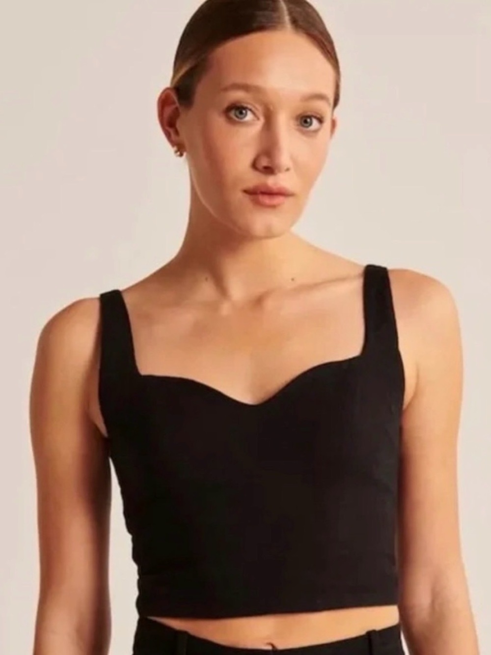 A&F Cropped Linen-Blend Tank